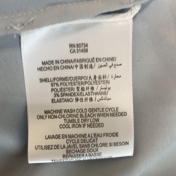 BCBG Pearl Gray Puffy Sleeve Blouse - Picture 12 of 13